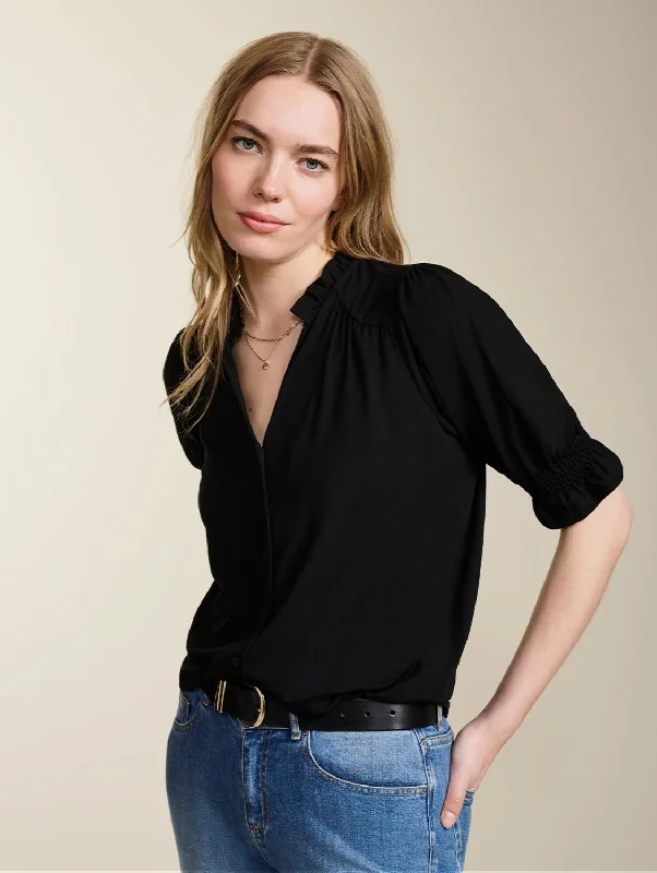 Noa LENZING™ ECOVERO™ Blouse | Caviar Black