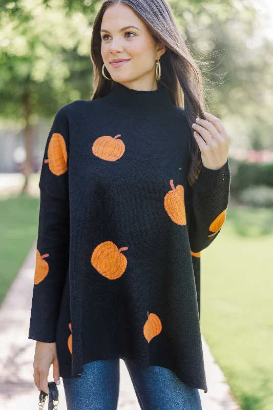 Quick Decisions Black Pumpkin Sweater