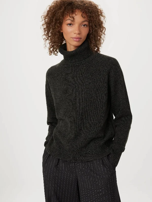 Unique Design The Yak Wool Turtleneck in Charcoal Grey