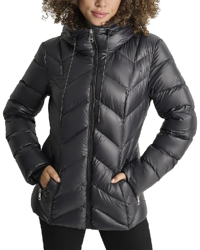 Simple Style Dkny Short Down Filled Packable Coat