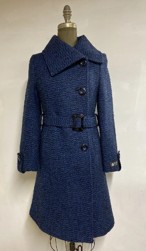 Embroidered Letters Mayfair Coat Button Front - 100% Pure Virgin Merino Wool