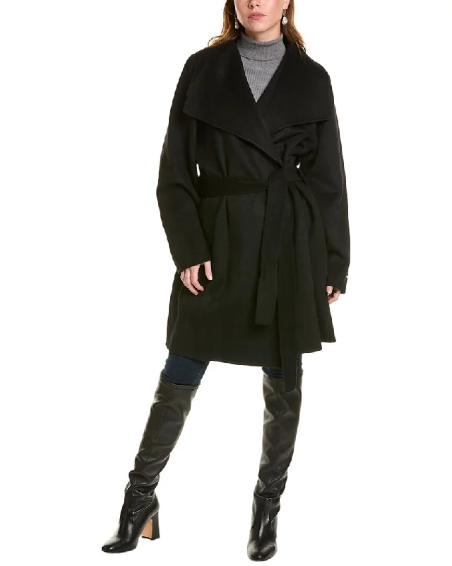Comfortable And Versatile Tahari Ella Wool-Blend Wrap Coat