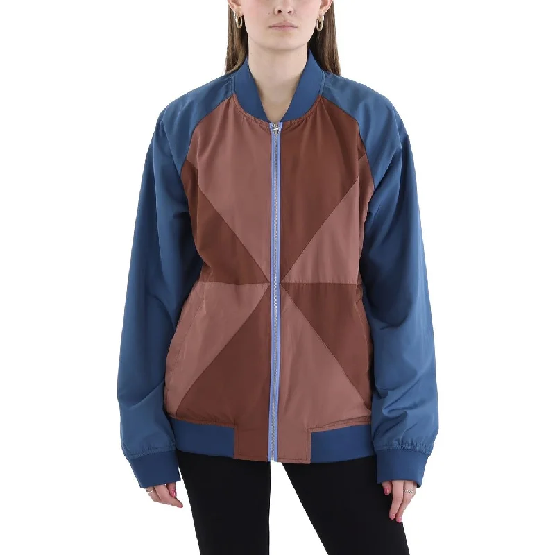 Carefree Style Womens Reversible Polyester Bomber Jacket