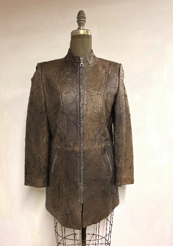 Trendy And Casual Women's Leather Jacket- Style #AB129ZC