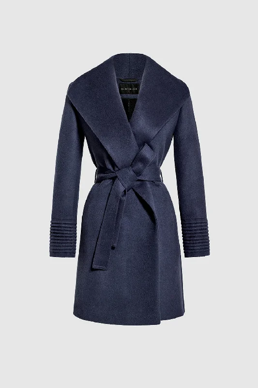 Carefree Baby Alpaca Mid Length Shawl Collar Wrap Coat