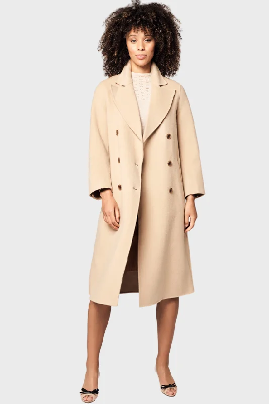 Lively And Youthful Grand Double-Breasted Wool Coat
