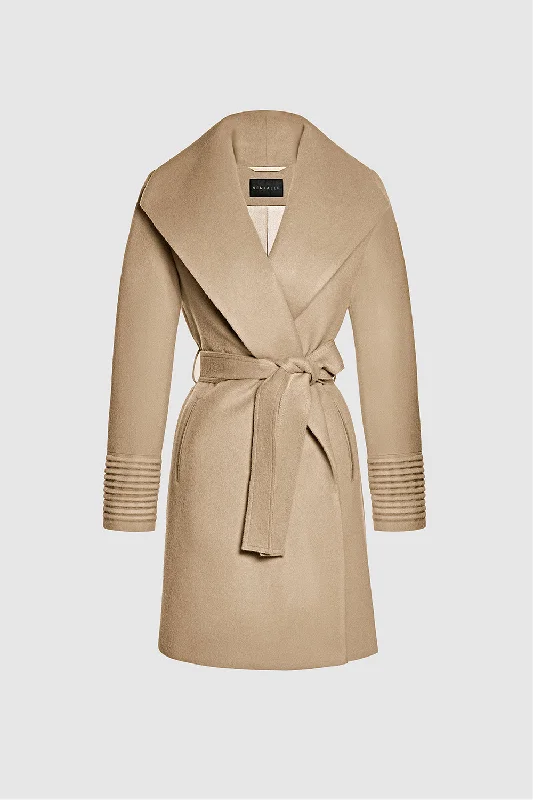 Personalized Clothing Baby Alpaca Mid Length Shawl Collar Wrap Coat