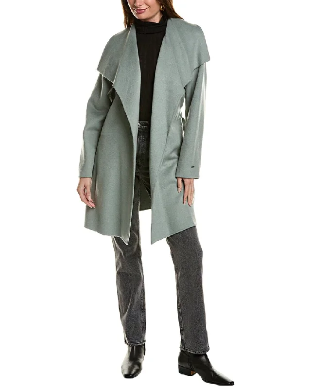 Comfortable And Casual Tahari Ella Wool-Blend Wrap Coat