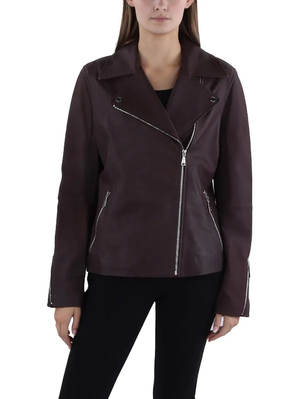 Womens Leather Zipper Leather Jacket