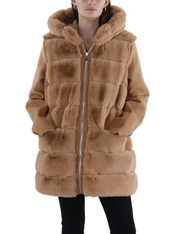 Womens Quilted Hooded Puffer Jacket