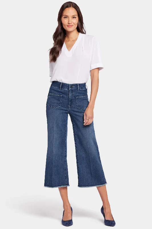 Patchie Wide Leg Capri Jeans In Petite - Fanciful