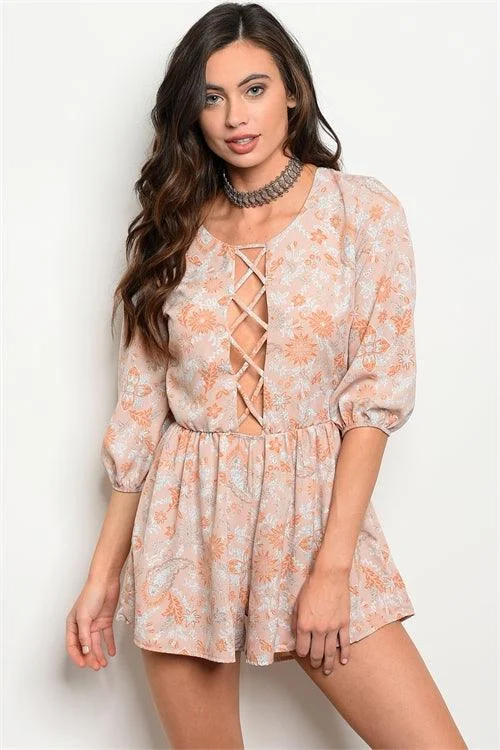 LACE-UP LOVELY ROMPER