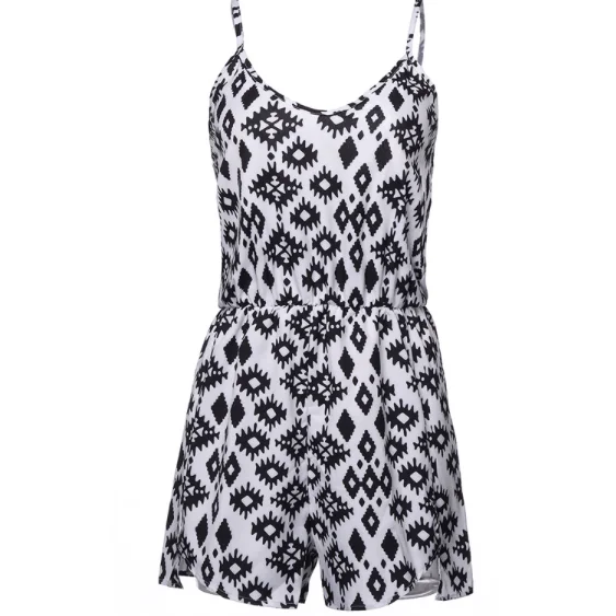 BLACK & WHITE PATTERNED JUST RIGHT ROMPER