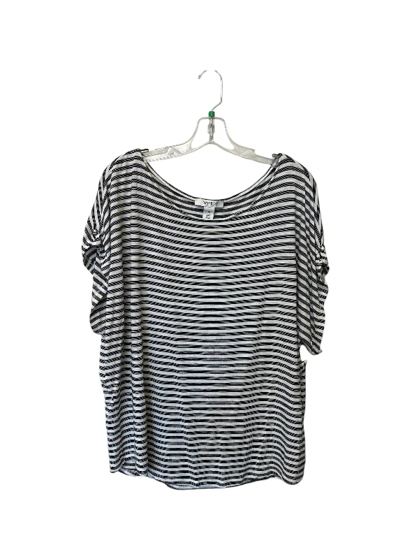 Top Short Sleeve Basic By White House Black Market In Striped Pattern, Size: Xl