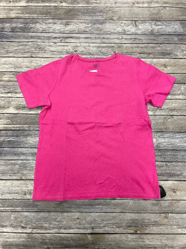 Top Short Sleeve By Falls Creek In Pink, Size: L