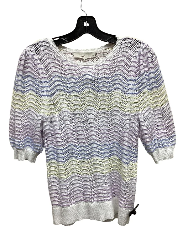 Top Short Sleeve By Loft In Striped Pattern, Size: M