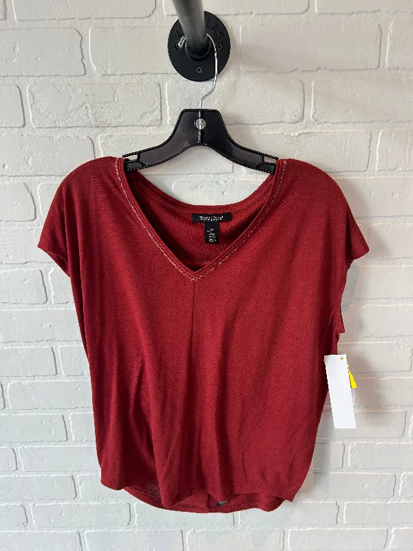 Top Short Sleeve By White House Black Market In Red, Size: Xs