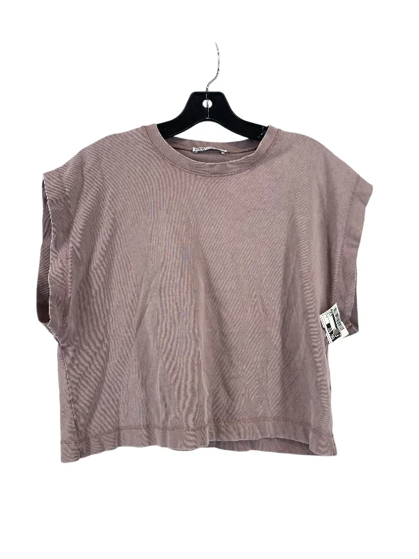 Top Short Sleeve By Zara In Purple, Size: M