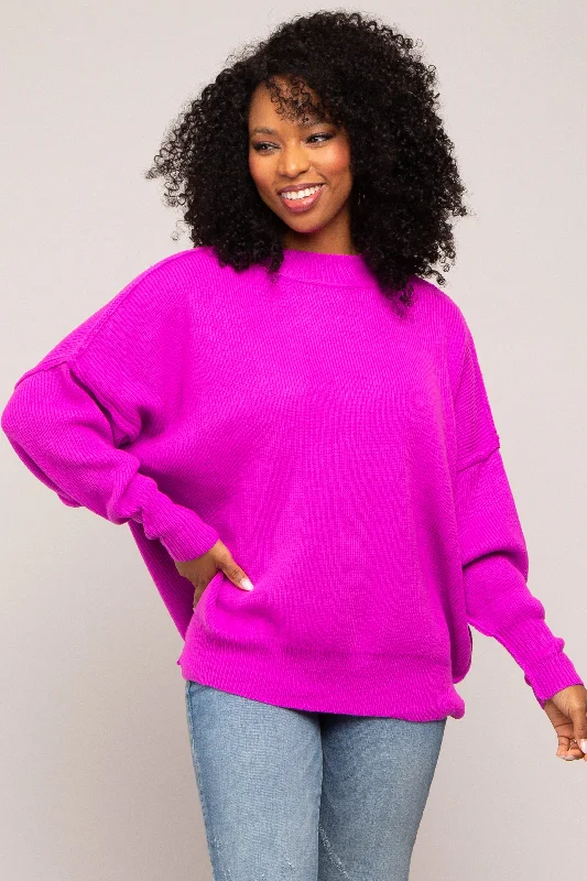 Magenta Mock Neck Sweater