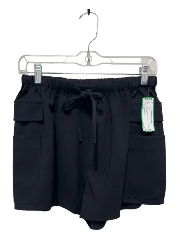 Reformation Size S Black Polyester Drawstring Waist Utility Shorts