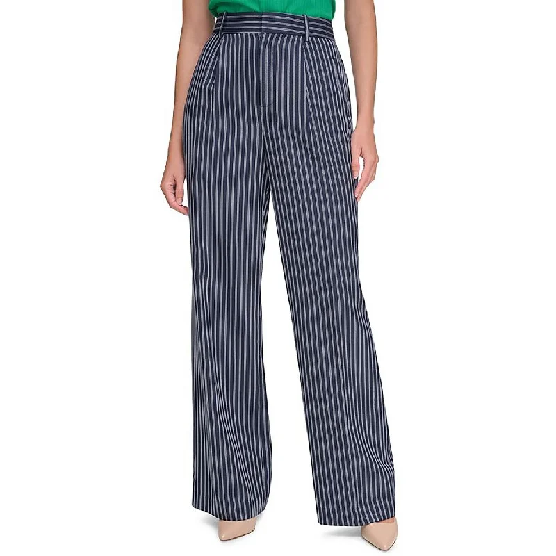 Womens Pin Stripe Wide Leg Wide Leg Pants